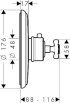 Axor-Hansgrohe Montreux Bateria termostatowa podtynkowa High Flow z uchwytem krzyżowym 16815000, Chrom - Zdjęcie nr 2