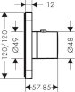 Axor-Hansgrohe Bateria termostatyczna 12x12, montaż podtynkowy, element zewnętrzny, DN20 - 36702000 - Zdjęcie nr 3