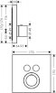 Axor-Hansgrohe Bateria termostatyczna Axor ShowerSelect Square do 2 odbiorników, montaż podtynkowy, element zewnętrzny - 36715000 - Zdjęcie nr 3
