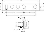 Axor Moduł termostatyczny Select460/90 do 2 odbiorników, montaż podtynkowy, element zewnętrzny 18355000 - Zdjęcie nr 2