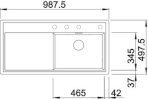 BLANCO Zlewozmywak ZENAR XL 6S-F Silgranit PuraDur antracyt lewa komora z korkiem InFino i korkiem aut. 523924 - Zdjęcie nr 3