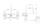 Kohlman Nexen-S Bateria umywalkowa 3-otworowa chrom SQB202U - Zdjęcie nr 3