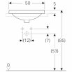 GEBERIT Variform Umywalka wpuszczana w blat, owalna, B50cm, H17.8cm, T40cm, z przelewem, bez otworu na baterię 500.708.01.2 - Zdjęcie nr 2