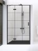 NEW TRENDY Drzwi prysznicowe NEW RENOMA BLACK L 90x195 drzwi uchylne pojedyncze AS - wzór kratka D-0271A - Zdjęcie nr 1