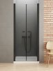 NEW TRENDY Drzwi prysznicowe NEW SOLEO BLACK 100x195 wahadłowe podwójne AS D-0216A - Zdjęcie nr 1