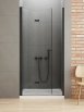 NEW TRENDY Drzwi prysznicowe NEW SOLEO BLACK L 70x195 składane pojedyncze AS D-0219A - Zdjęcie nr 1