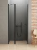 NEW TRENDY Drzwi prysznicowe NEW SOLEO BLACK z elementem stałym 90x195 drzwi uchylne pojedyncze AS D-0241A - Zdjęcie nr 1