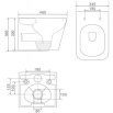 OMNIRES miska toaletowa wisząca bezkołnierzowa z deską, 48,5x34,5cm, biały połysk FONTANAMWBP - Zdjęcie nr 2