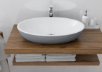 OMNIRES umywalka nablatowa Marble+, 60x35cm, biały  szary połysk SIENALUNBSP - Zdjęcie nr 2