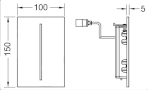 TECE Filo - mechanizm spłukujący elektroniczny do pisuaru U2, zasilanie 230/12 V - tworzywo chrom połysk 9242054 - Zdjęcie nr 2