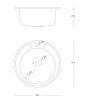 QUADRON DANNY 210 GraniteQ zlewozmywak biały metalik z syfonem miedziany okrągły 1-komorowy b/o HB8301U1-C1 - Zdjęcie nr 2