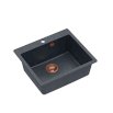 QUADRON MORGAN 110 GraniteQ zlewozmywak czarny metalik z syfonem miedziany 1-komorowy b/o HB8304U8-C1 - Zdjęcie nr 3