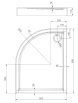 OMNIRES RIVERSIDE akrylowy brodzik prysznicowy półokrągły, 80x90cm, biały połysk RIVERSIDE80/90/PBP - Zdjęcie nr 2