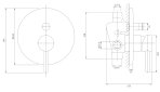 OMNIRES Y bateria wannowa podtynkowa, nikiel Y1235NI - Zdjęcie nr 2