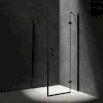 OMNIRES MANHATTAN kabina prysznicowa kwadratowa z drzwiami uchylnymi, 100x100cm, czarny mat/transp MH1010BLTR - Zdjęcie nr 1