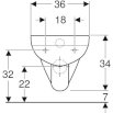 GEBERIT Selnova Compact Wisząca miska WC, lejowa, B36cm, H34cm, T48cm, krótka, kształt geometryczny 501.504.00.7 - Zdjęcie nr 8