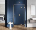 NEW TRENDY Drzwi prysznicowe AVEXA GOLD P 100x200 pojedyncze szkło czyste 6mm Active Shield EXK-1719