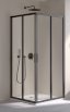 KERMI CADA XS Drzwi przesuwne (wejście narożne - połowa kabiny) LEWE 120x200 cm, profil czarny Soft CKE2L120203PK - Zdjęcie nr 1