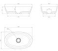 OMNIRES NEO M+ Umywalka nablatowa z kompozytu, 60 x 36 cm biały połysk NEOUNBP - Zdjęcie nr 2