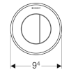 Geberit SIGMA Pneumatyczny przycisk uruchamiający WC Typ 01, ręczny, podtynkowy, Sigma 8cm, dwudzielny, chrom-mat 116.043.46.1 - Zdjęcie nr 3