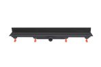 JomoTech Exclusive Wall 40 Odpływ liniowy przyścienny 75 cm z maskownicą 2-stronną Flis czarny mat 175-30750401-38