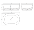 OMNIRES MESA umywalka nablatowa, 46 x 31 cm biały mat MESA460BM - Zdjęcie nr 4