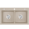SystemCeram Mera Twin zlewozmywak ceramiczny Korek automatyczny | Fango 23 5062 02 23