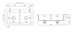 SystemCeram Mera Twin zlewozmywak ceramiczny Korek automatyczny | Lava 80 5062 02 80 - Zdjęcie nr 4