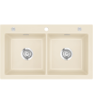 SystemCeram Mera Twin zlewozmywak ceramiczny Korek manualny | Noblesse 16 5062 01 16 - Zdjęcie nr 1