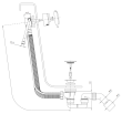 OMNIRES syfon wannowy przelewowo-odpływowo-napełniający, biały połysk TK122-PLUS-3.35+64-SBP - Zdjęcie nr 2
