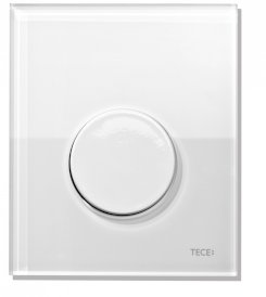 TECE Loop - przycisk spłukujący ze szkła do pisuaru, szkło białe, przycisk biały 9242650