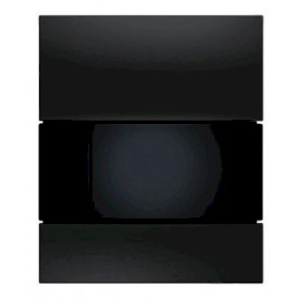TECE Square - przycisk spłukujący ze szkła do pisuaru; szkło czarne, przyciski czarne 9242809