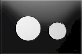 TECE loop Przycisk spłukujący do WC szkło czarne, przycisk chrom połysk 9240656