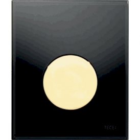 TECE Loop - przycisk spłukujący ze szkła do pisuaru, szkło czarne, przycisk złoty 9242658