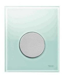 TECE Loop - przycisk spłukujący ze szkła do pisuaru, szkło zielone, przycisk chrom matowy 9242652