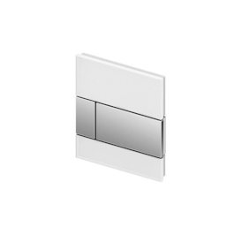 TECE Square - przycisk spłukujący ze szkła do pisuaru; szkło białe, przyciski chrom połysk 9242802
