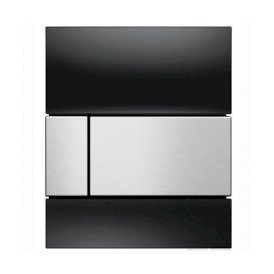 TECE Square - przycisk spłukujący ze szkła do pisuaru; szkło czarne, przyciski chrom połysk 9242807