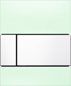 TECE Square - przycisk spłukujący ze szkła do pisuaru; szkło zielone, przyciski białe 9242803
