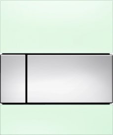 TECE Square - przycisk spłukujący ze szkła do pisuaru; szkło zielone, przyciski chrom połysk 9242805