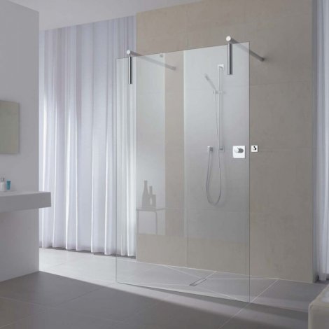 Kermi Walk in Showers XS Free Ścianka wolnostojąca 120 cm, srebro wysoki połysk