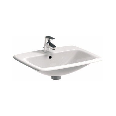 GEBERIT Selnova Square Umywalka wpuszczana w blat, B55cm, H17cm, T45cm, z przelewem, z otworem na baterię 501.466.00.7