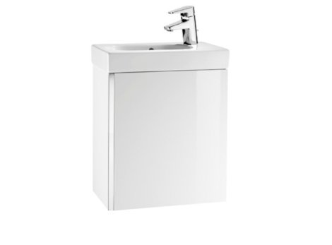 ROCA MINI Zestaw łazienkowy Unik Mini 45x25 cm (szafka + umywalka) biały połysk - A855873806