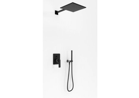 Kohlman Experience Black Zestaw prysznicowy podtynkowy z deszczownicą kwadratową QW210EBQ25