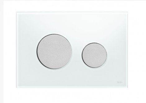 TECE loop Przycisk spłukujący do WC szkło białe,przycisk chrom mat 9240659