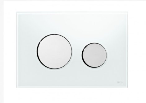 TECE loop Przycisk spłukujący do WC szkło białe,przycisk chrom połysk 9240660
