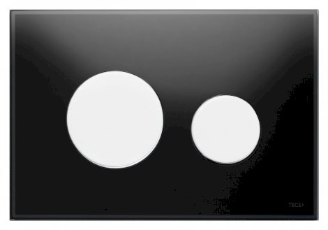TECE loop Przycisk spłukujący do WC szkło czarne,przycisk biały 9240654