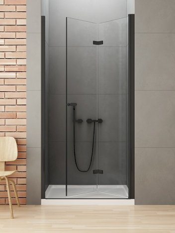 NEW TRENDY Drzwi prysznicowe NEW SOLEO BLACK P 100x195 składane pojedyncze AS D-0226A