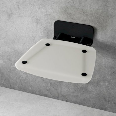 RAVAK Ovo B II siedzisko prysznicowe przezroczysta biel/czarny B8F0000060