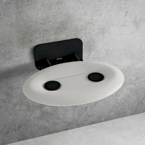 RAVAK Ovo-P II siedzisko prysznicowe przezroczysta biel/czarny B8F0000057