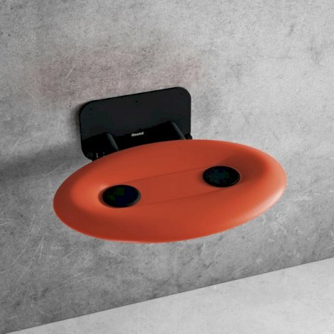 RAVAK Ovo-P II siedzisko prysznicowe przezroczysty pomarańcz/czarny B8F0000058